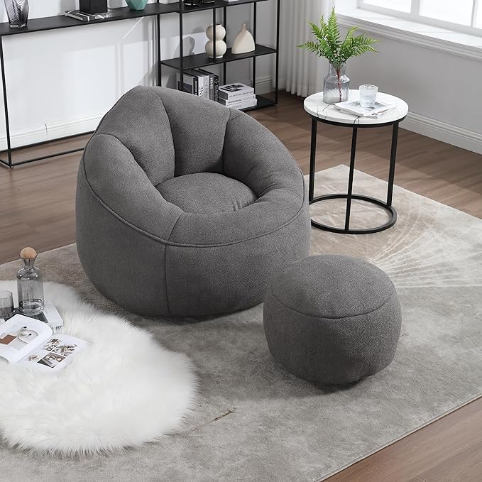 Bean bag sofa chair with foam padded velvet bean bag chair