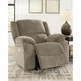 Draycoll Contemporary Power Rocker Recliner, Grayish Brown