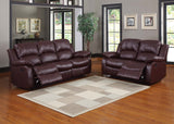 Resonance 60" Bonded Leather Double Reclining Loveseat, Brown