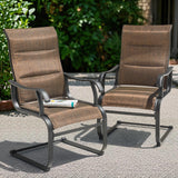 Patio Dining Chairs Set of 2, All Weather Outdoor Padded Textilene Patio Chairs