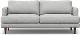 Livingston Mid-Century Modern 76 Inch Wide Sofa in Sienna Full Grain Leather, Pure