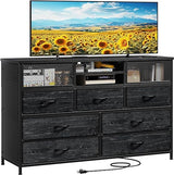 White Dresser TV Stand with Power Outlet TV Stand for Bedroom TV Stands for Living Room