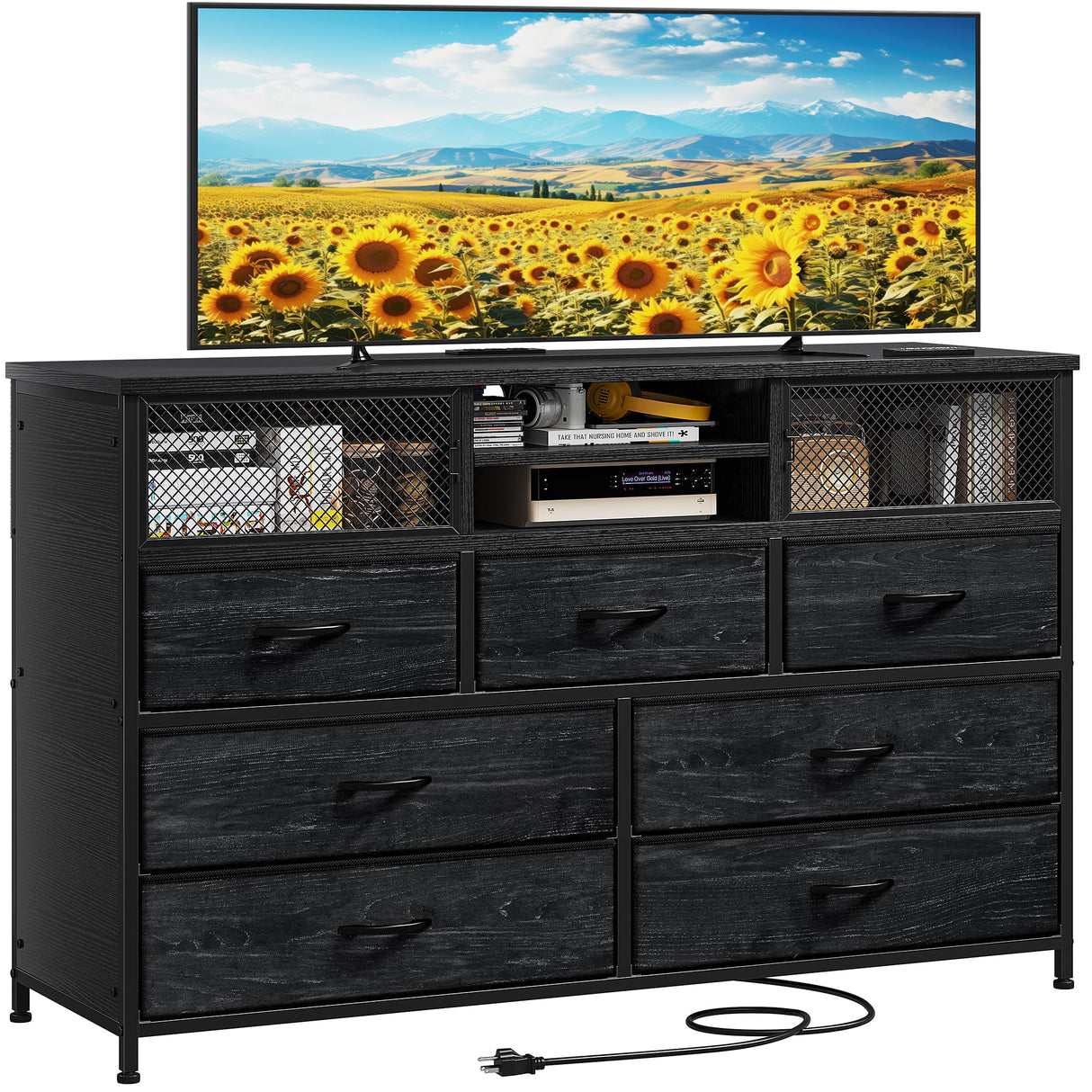 Dresser TV Stand with Power Outlet TV Stand for Bedroom TV Stands