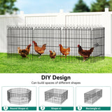 YITAHOME 8 Panel Foldable Chicken Coop with UV-Proof Oxford Cloth, Metal Chicken Tractor Cage Duck Rabbit Cat Crate, Outdoor Walk-in Poultry Cage