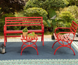 Outdoor Garden Patio Bench,Iron Metal Steel Frame Park Bench