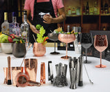 Bartender Kit Cocktail Shaker Set-7 Pieces Stainless Steel Black Plated Etching Bar Tools