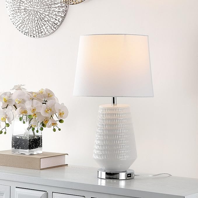 Lighting Collection Stark Plated Silver 28-inch Bedroom Living Room Home Office