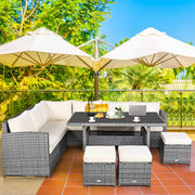 7 PCS Wicker Outdoor Conversation Set, Patio Sectional Furniture Sofa Set