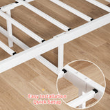 IDEALHOUSE White Twin Bed Frame for Kids,Twin Bed Frame with Heart Shaped Headboard and Tailboard,Heavy Metal Slat Support,Noiseless,White