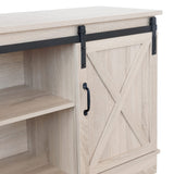 TV Stand, Storage Cabinet with Sliding Barn Doors and Adjustable Shelves, Modern 28”H,