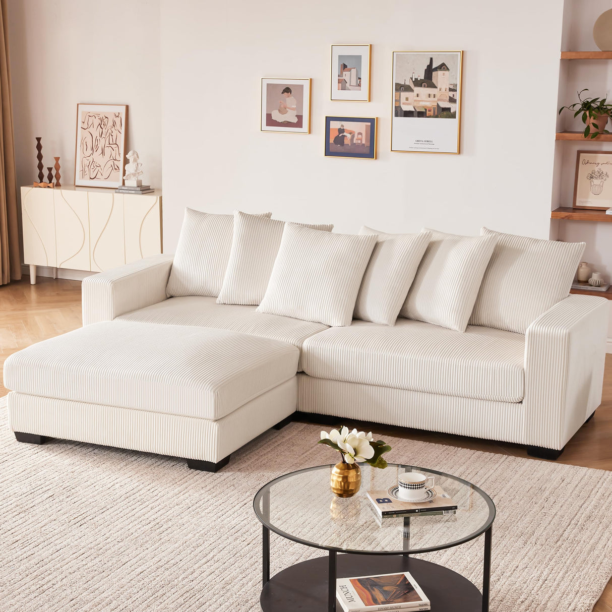 101.6" Deep Seat Modular Sectional Sofa, Sectional Couches for Living Room