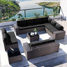 Patio Furniture 7 Pieces Outdoor Sectional PE Rattan Sofa Set Brown Manual Wicker