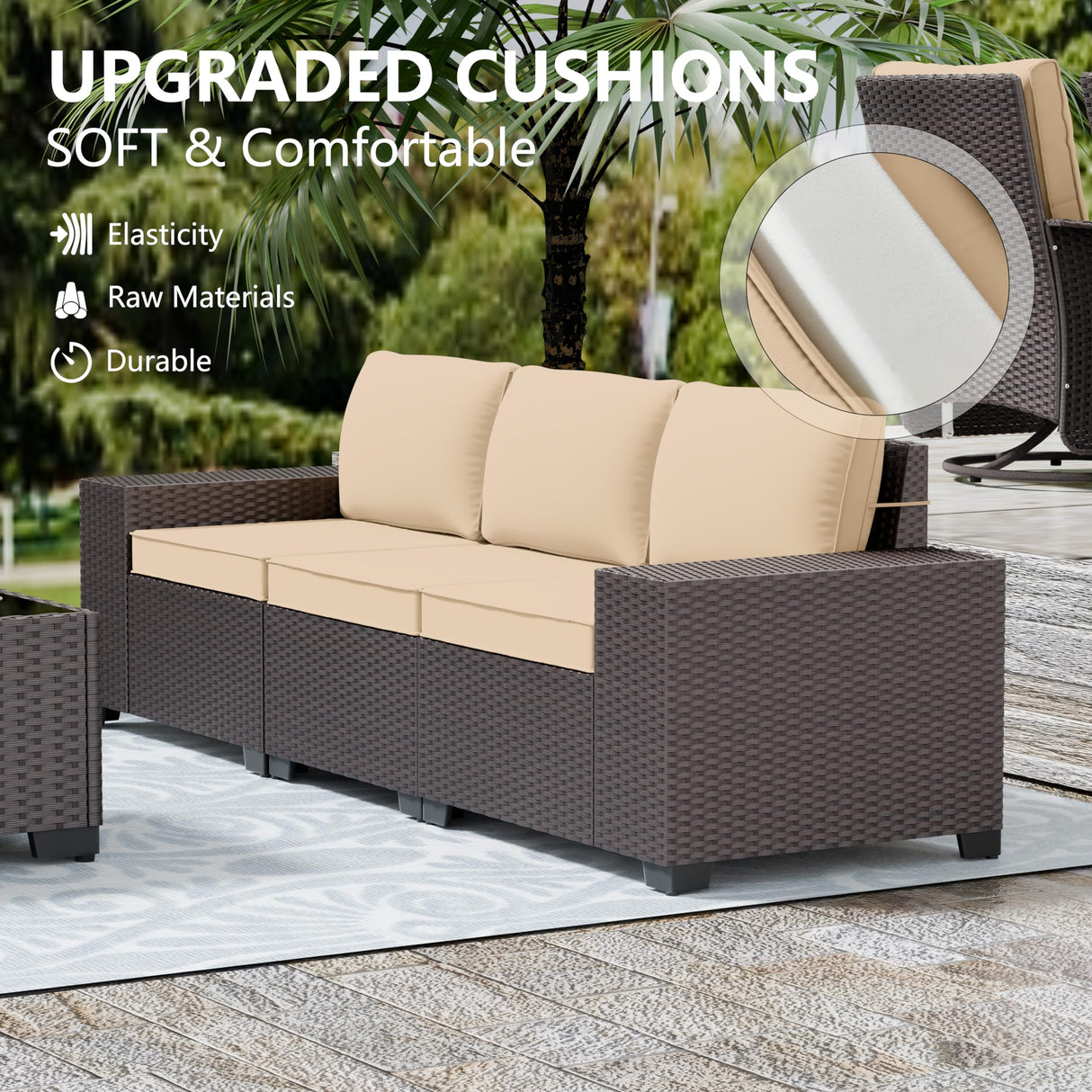 Furniture Set Sofa 7-pcs Wicker Sectional Sofa Set,Outdoor Furniture