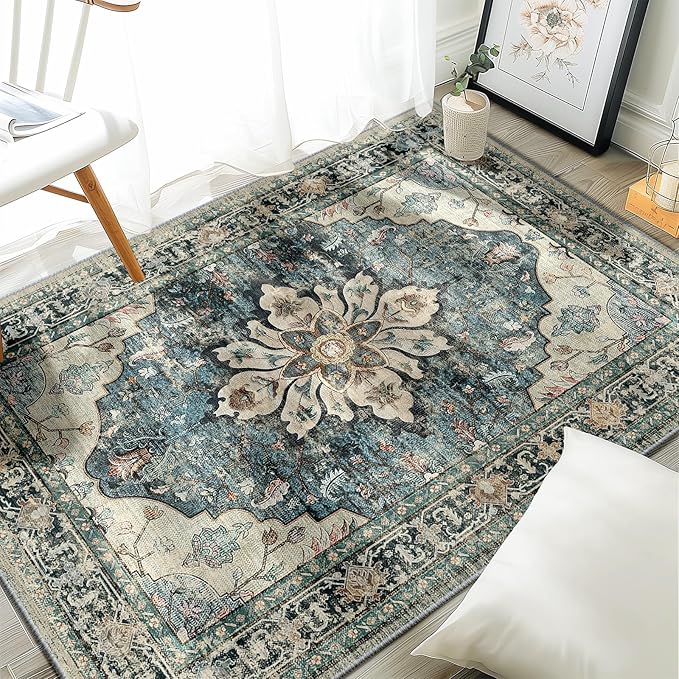 Area Rugs 5x7, Washable Rug, Non-Slip, Rugs for Living Room, Kitchen Rugs, Rugs