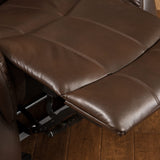 HOME Merit Faux Leather Glider Recliner Club Chair, Dark Brown