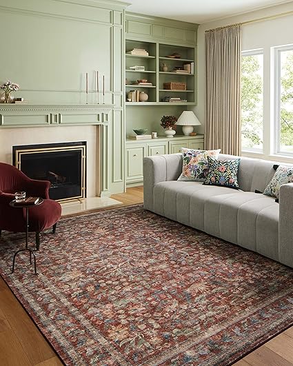 Rifle Paper Co. x Loloi Courtyard Collection COU-04 Navy 5'-0" x 7'-6" Area