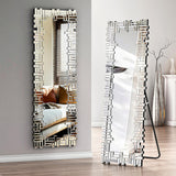 Full Body Mirror with Stand 63" x 21" Full Length Mirror Hanging or Leaning Rectangular