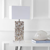 JYL1059A Cannon 29" Seashell and Crystal LED Table Lamp Coastal Contemporary Bedside Desk