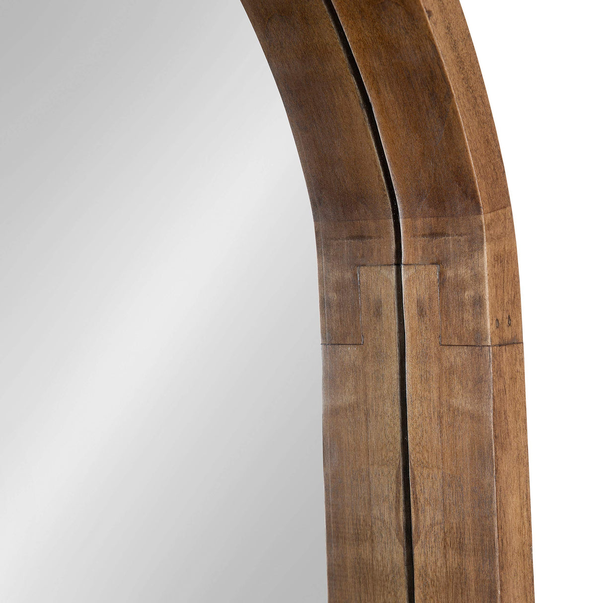 Kate and Laurel Hutton Rustic Modern Farmhouse Arch Mirror, 24" x 36", Natural Wood Finish