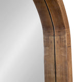 Kate and Laurel Hutton Rustic Modern Farmhouse Arch Mirror, 24" x 36", Natural Wood Finish