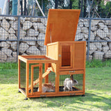 Rabbit Hutch on Wheels Large Indoor Outdoor Chicken Coop Bunny House Guinea Pig Cage