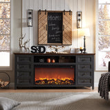 Fireplace TV Stand for TVs up to 80 Inches with 36" Electric Fireplace, 31" Farmhouse