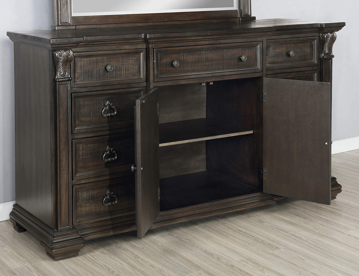 Farson Wood Panel Bed, Dresser, Mirror, Nightstand,