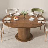 Adjustable Round Dining Table 43-59 Inch for 4-6 People