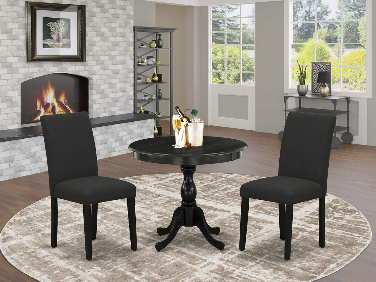 AMAB3-ABK-24 Antique 3 Piece Modern Dining Set Contains a Round Kitchen