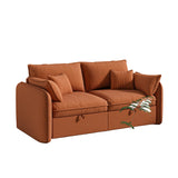 Modular Sectional Sofa, 75 Inch Loveseat Couches with Movable Storage Ottoman