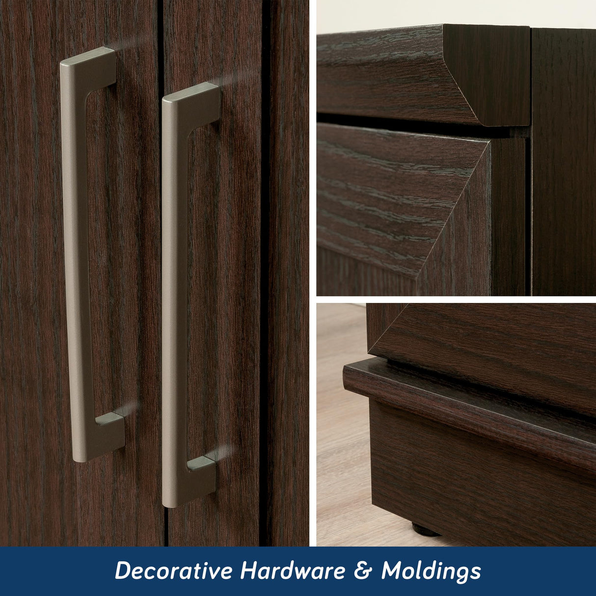 Sauder HomePlus Storage Pantry cabinets, L: 23.31" x W: 17.01" x H: 71.18", Dakota Oak