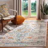 Madison Collection Area Rug - 5'3" x 7'6", Cream & Blue, Boho Distressed Medallion Design