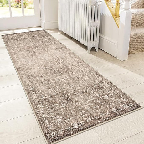 Area Rugs 6x9 Machine Washable Rug for Living Room, Non Slip Vintage Indoor Rug, Low