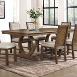 Amphor Transitional 84" Wood Dining Table with Rectangle Expandable
