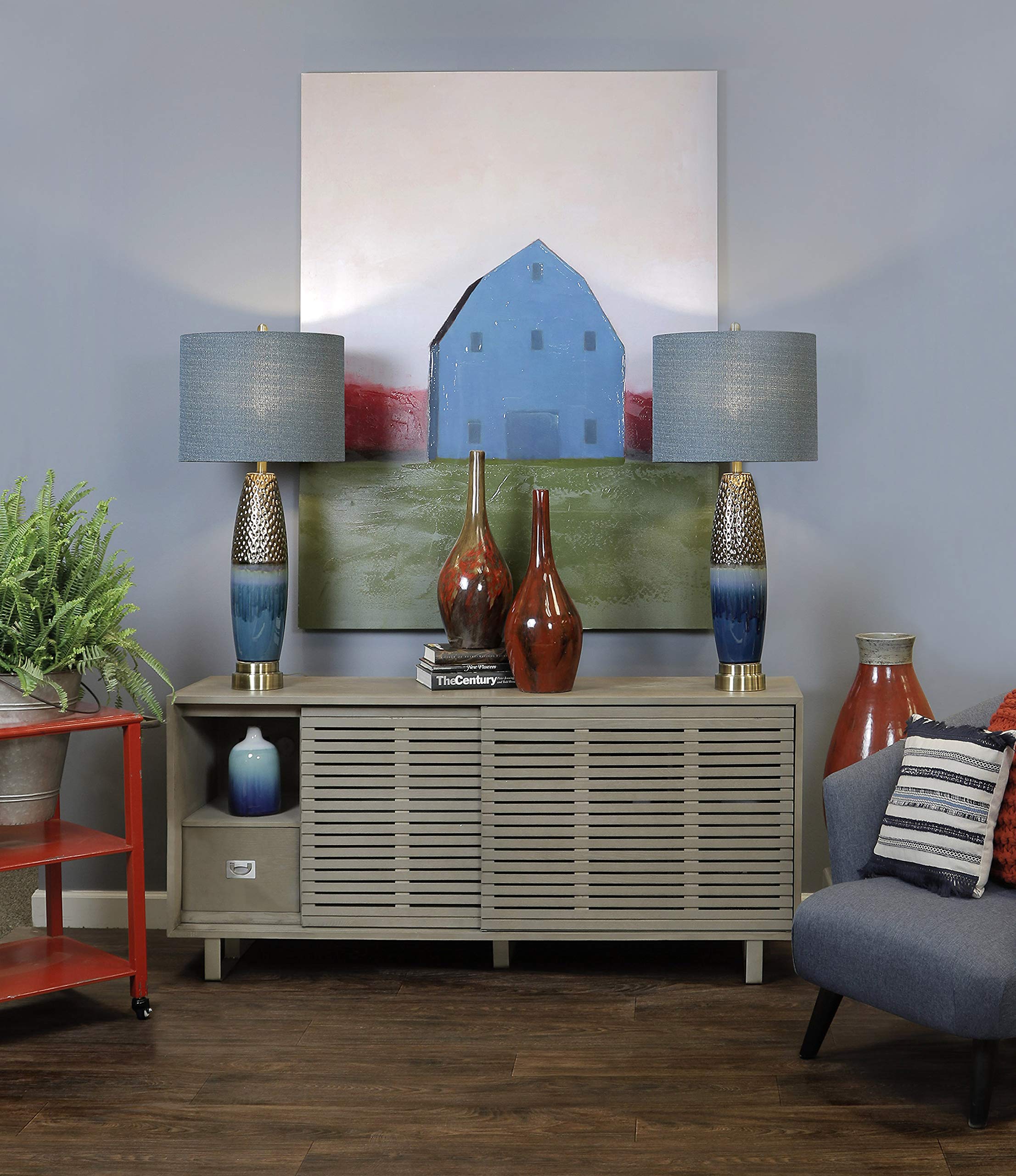 L315924AM Bedford Lamp, Blue, Copper