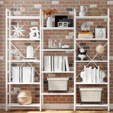Bookshelves 6 Tiers Triple Wide Industrial Bookshelf, Large Etagere Bookshelf Open Display Shelves
