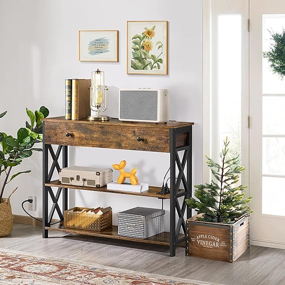 3-Tier Console Tables for Entryway, Small Entryway Table