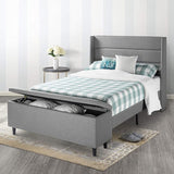 Platform Bedswith Headboard andBedside Storage-Ottoman Beige