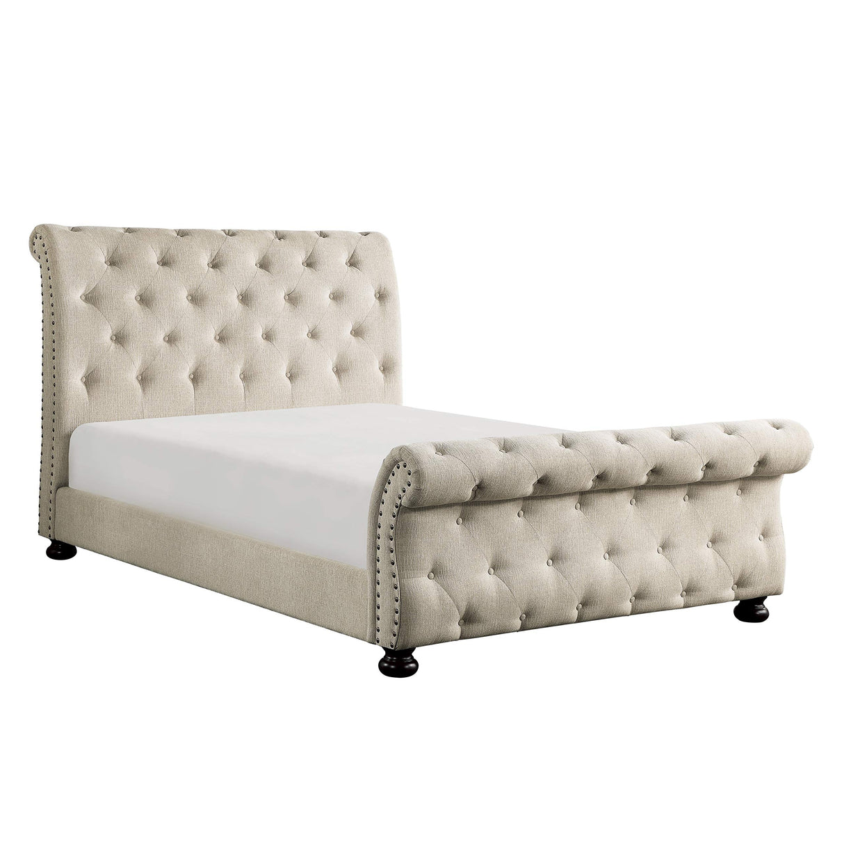 Lexicon Nairne Upholstered Sleigh Bed, King, Beige