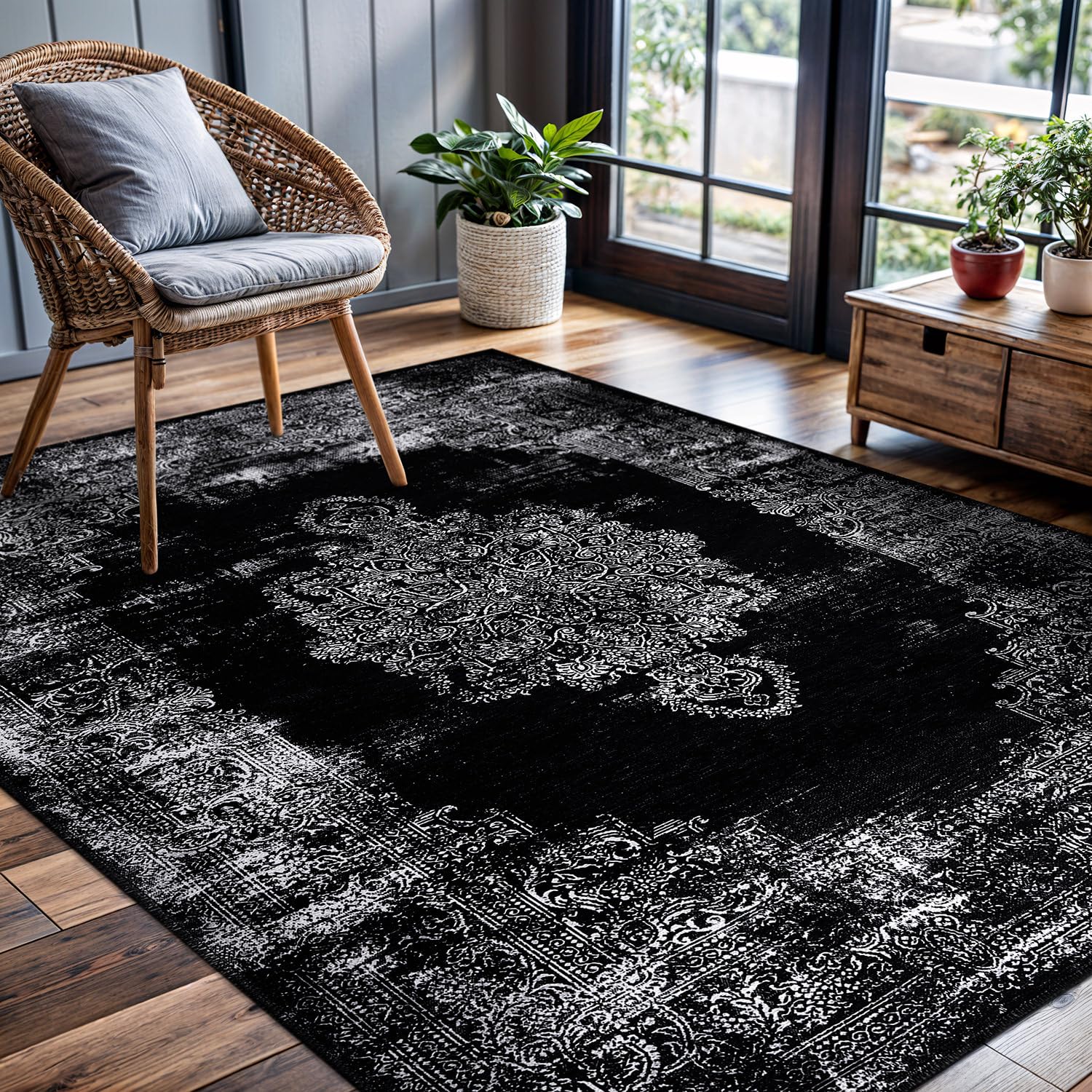 Printed Area Rugs with Ultra Thin Super Strong for Living Room Bedroom,