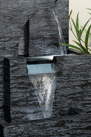 Manufacturing Y95863 Malibu Tiers 32" Tall Lighted Zen Fountain, Gray