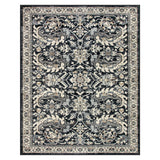 Black Living Room Rugs 8x10, Vintage Washable Grey Rug for Bedroom Dining Room,