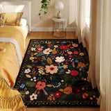 Bedroom Rug 3x5 Rug Washable Area Rug Non Slip Low Pile Boho Floral