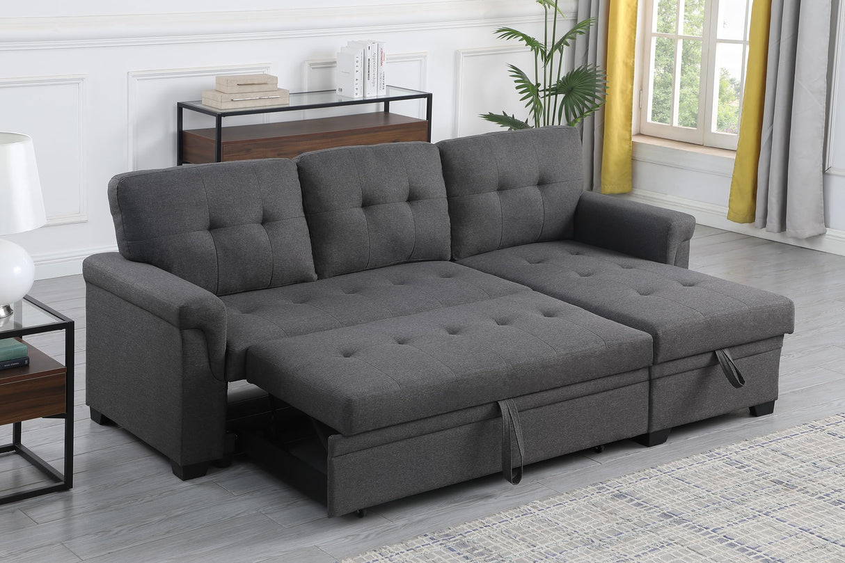 84 Inch Sofa with Tufted Seat & Back Cushion,Solid Wood Frame Dsign, Linen Reversible