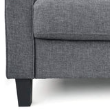 Bayonne Modern Upholstered 3-Seater Sofa Couch for Living Room, Gunmetal