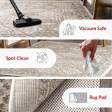 9x12 Becca Traditional Tiled Area Rug - Beige Faded Transitional Design