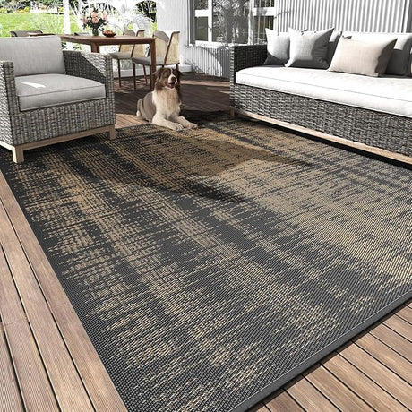 Outdoor Rug Waterproof 8x10 ft Outdoor Carpet Patio Rug Mat Reversible RV Camping