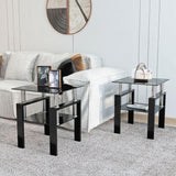 Modern Tempered Glass Coffee Table Set - 1/2/3 Piece Living Room Table Set - Sleek Design