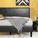 Jade Faux Leather Upholstered Platform Bed Frame / Mattress Foundation with Wood Slat