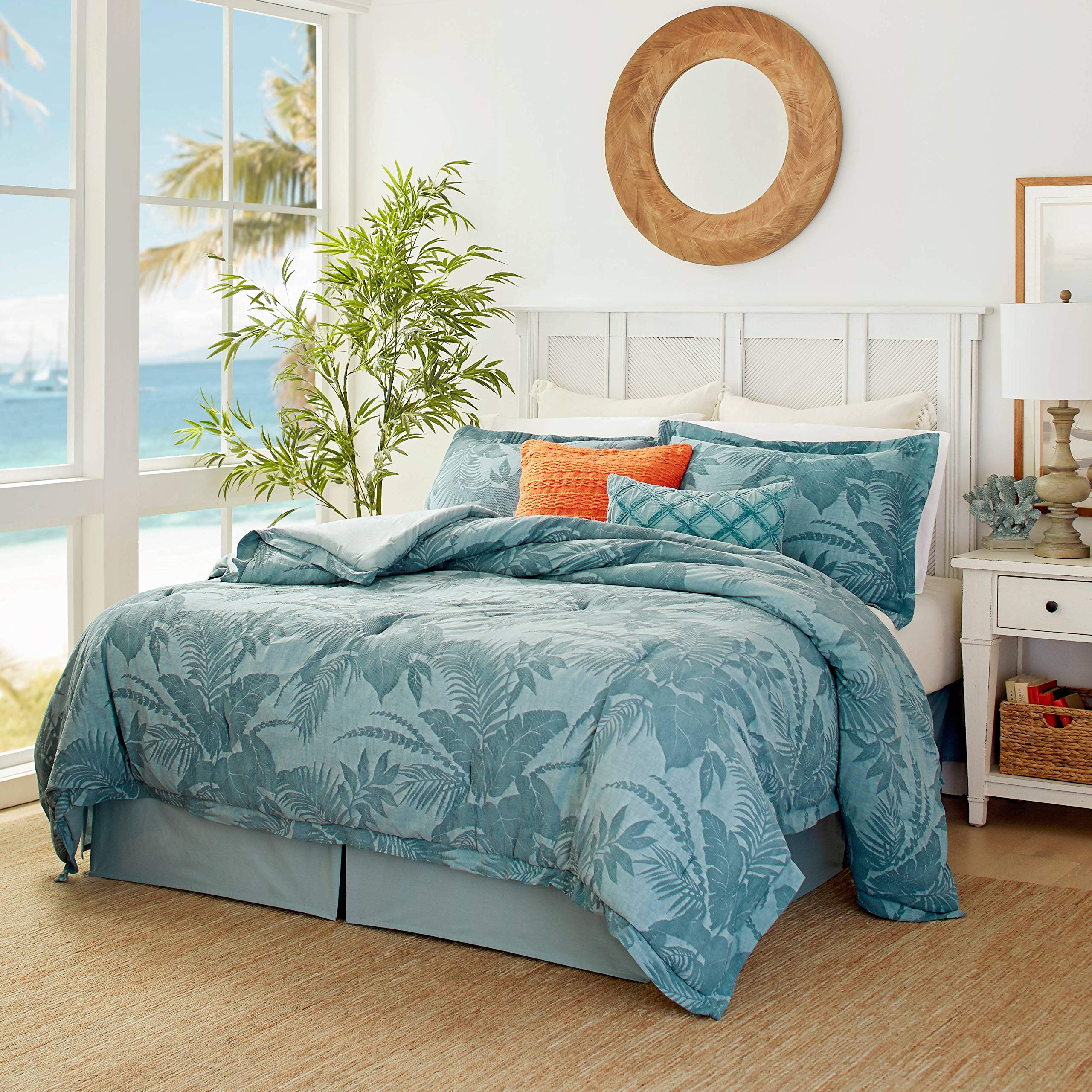 King Comforter Set, Cotton Bedding with Matching Shams & Bedskirt
